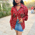 Aaroh Rust Ajrakh Shirt (loose fit)